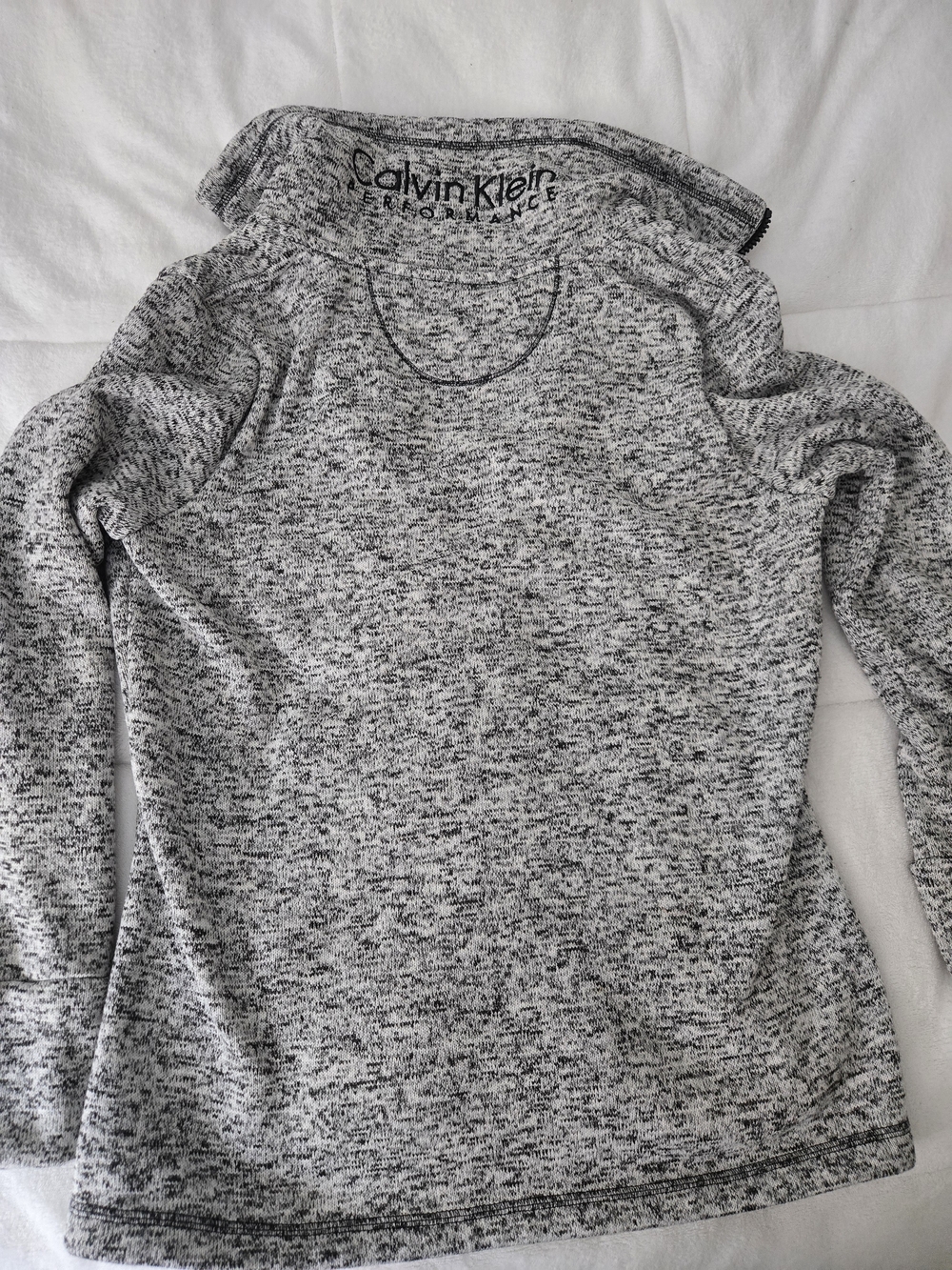 Calvin Klein Performance Women’s Medium Gray Marled Full Zip Fleece Jacket - Picture 6 of 7